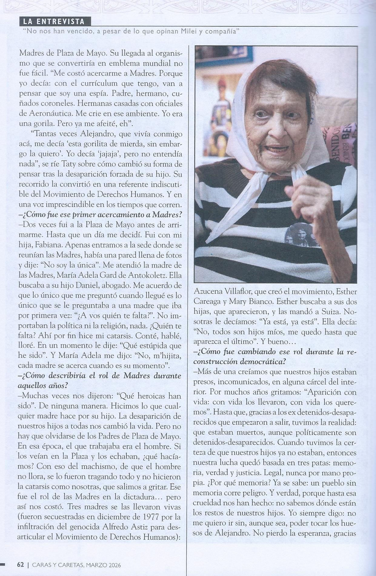 Caras y Caretas, Marzo 2026