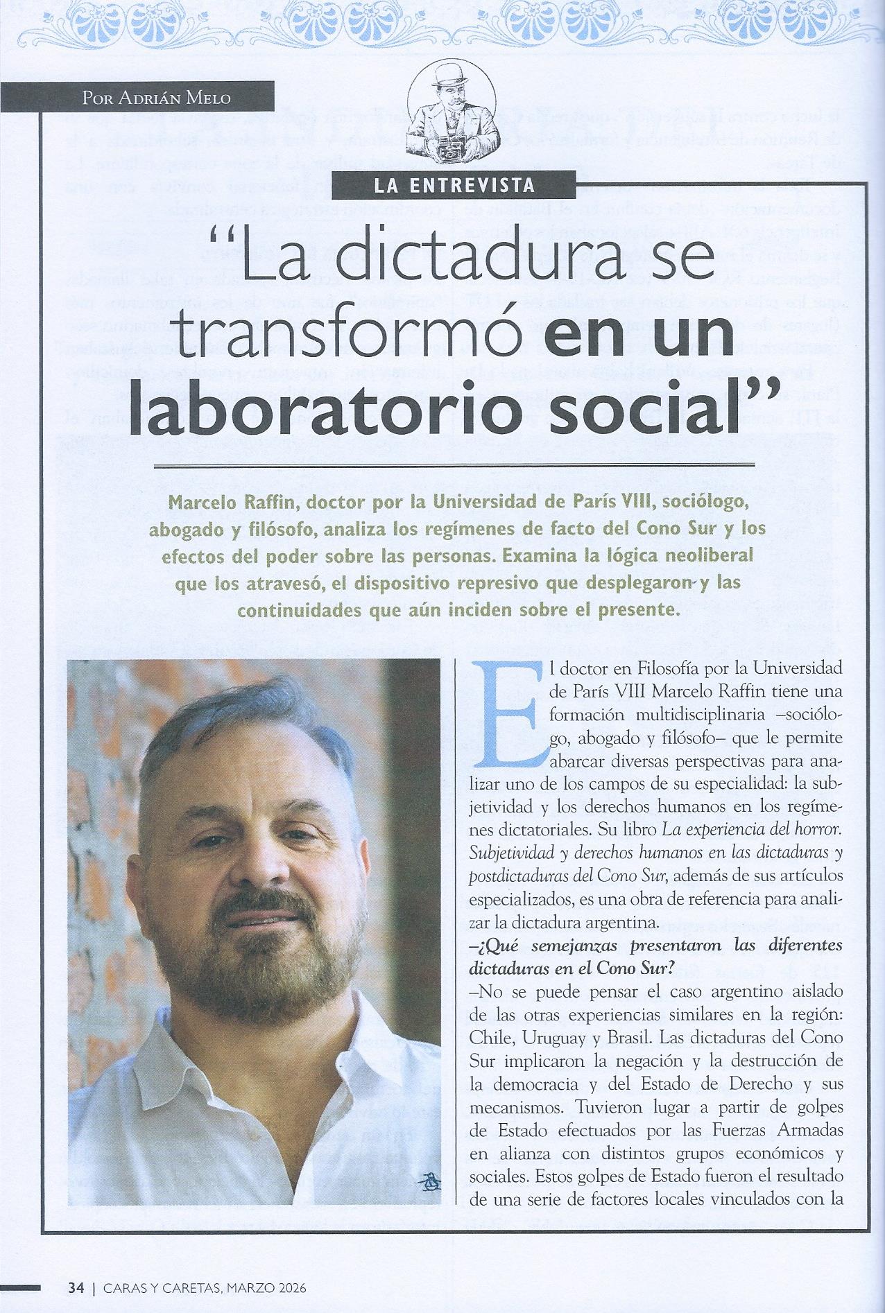 Caras y Caretas, Marzo 2026